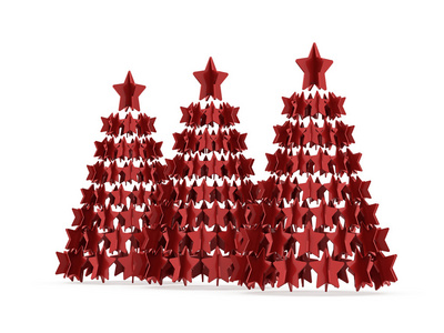 现代抽象圣诞树呈现的星星图片