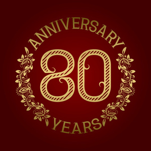 第八十周年的金色象征图片