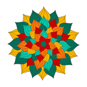 zentangle 曼陀罗在矢量插画