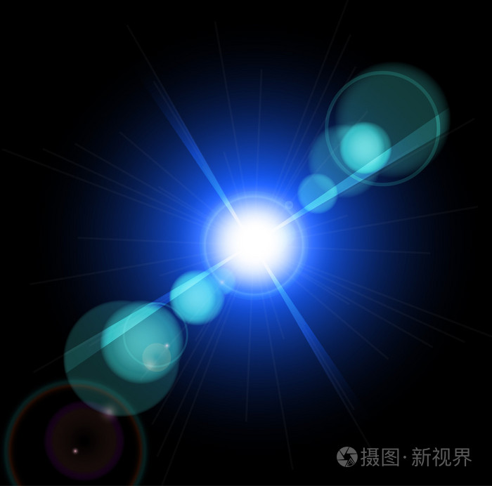 光学镜头眩光眩光灯超级高分辨率灯光效果的闪光