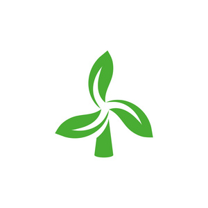 风能源天.绿色抽象的标志.叶标志.汽轮机徽标照片