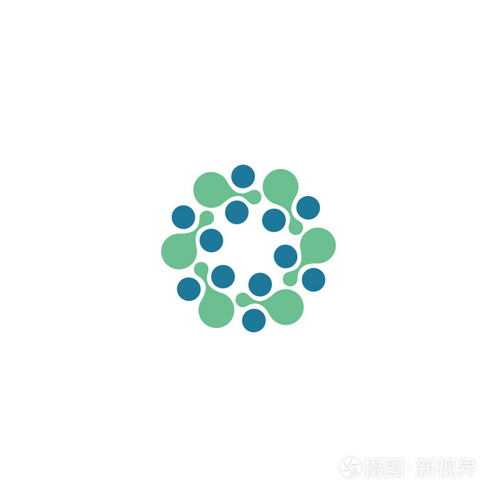 矢量孤立的太阳标志设计模板.抽象的点符号.圆形图标