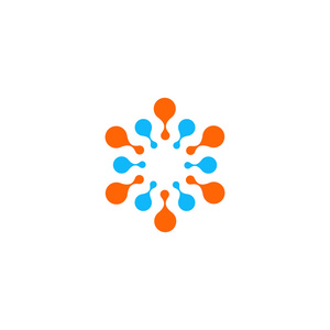 矢量孤立的太阳标志设计模板.抽象的点符号.圆形图标照片