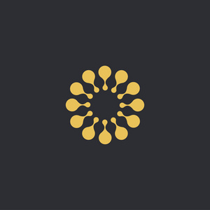 矢量isolated sun徽标设计模板. 抽象点符号.照片