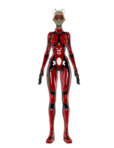 一个女外星人 3d cg 渲染照片