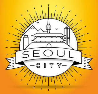首尔城市天际线与版式设计图片