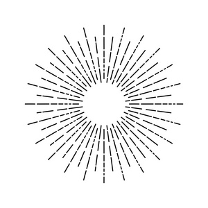 太阳的光线的线性素描照片