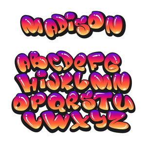 英文字母卡通英文字母卡通漫画的风格.涂鸦照片