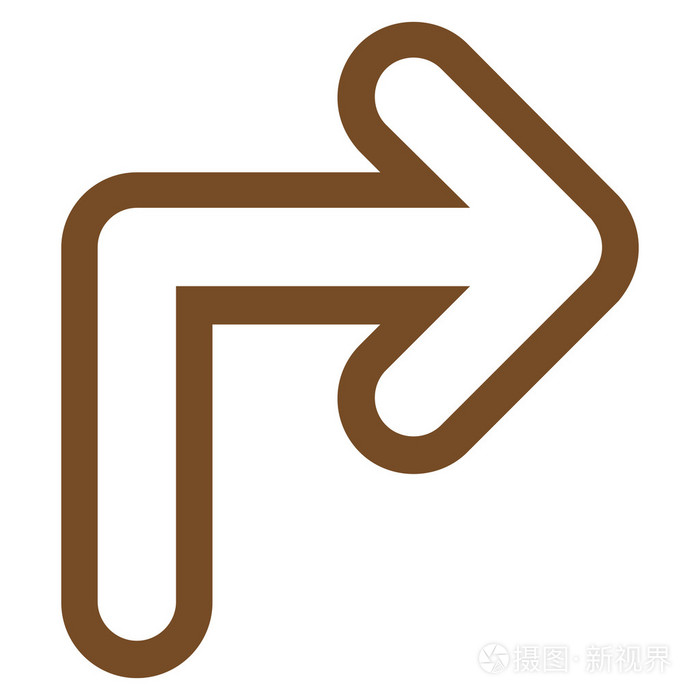 转右细线矢量图标