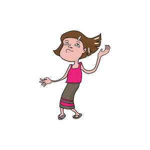 亚洲青少年短头发卡通绘图照片