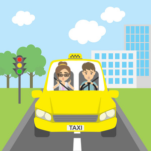 出租车乘客图片