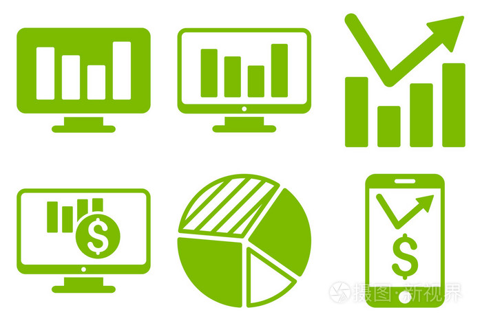 图表监测平面矢量图标