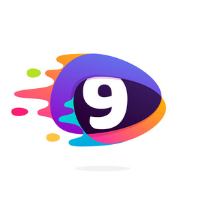 九号矢量按钮九号标志在三角交叉图标照片