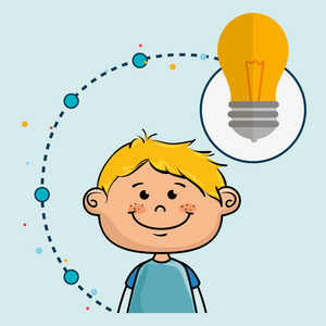 男孩卡通想法图标照片