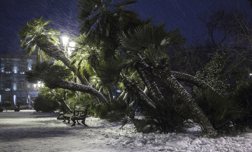 阿塞拜疆巴库的暴风雪图片