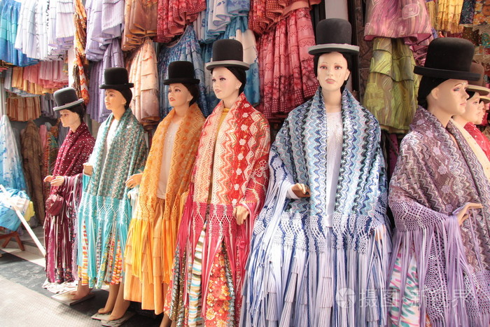 玻利维亚的传统节日cholita妇女服饰