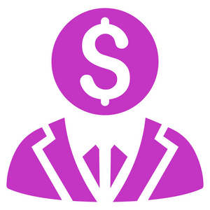 银行家平面矢量图标图片