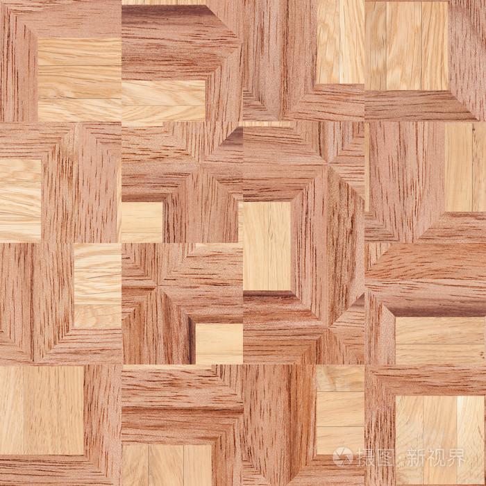 木制的背景下，正方形抽象图案