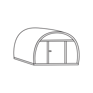 针对 web 和移动矢量插画的温室图标照片