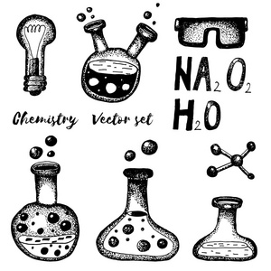 化学和生物化学的向量集图片