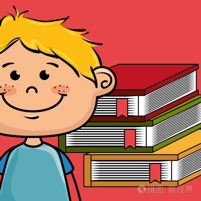 男孩的漫画笔记本电脑