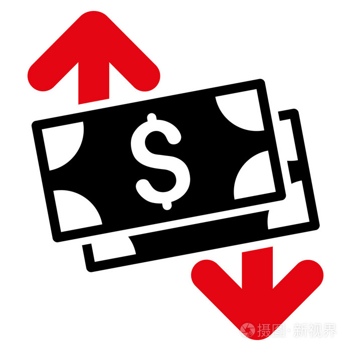 钞票支出平面矢量图标
