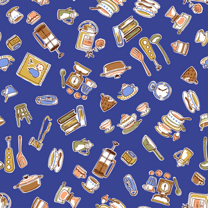 餐具的解说模式插画