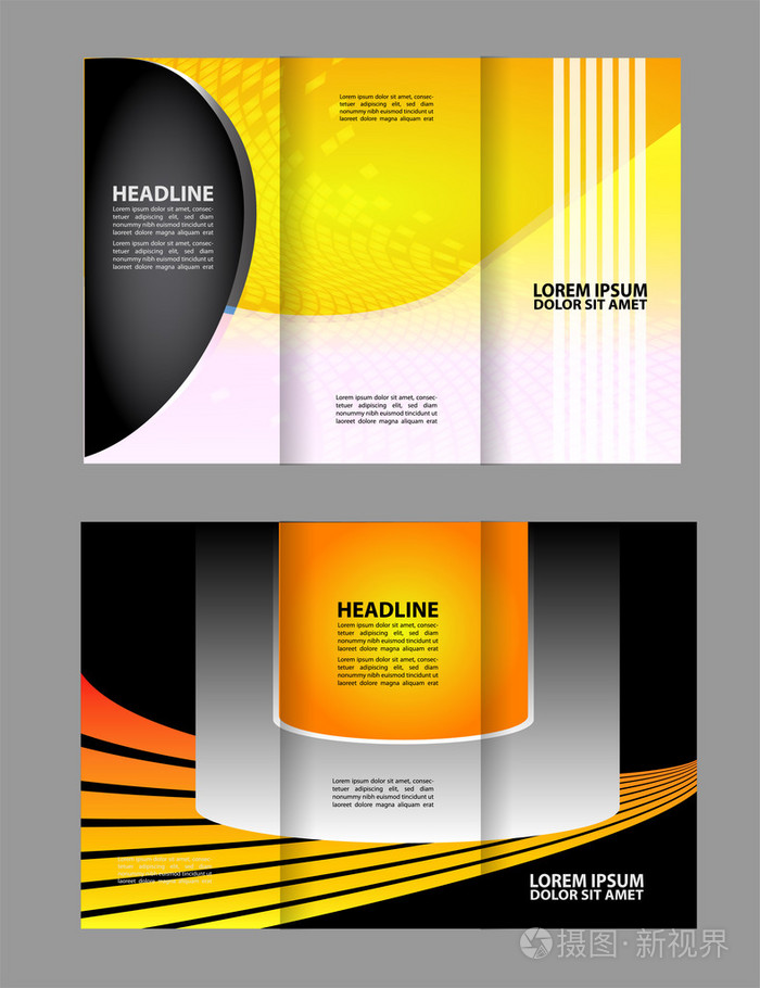 三栏式小册子和目录矢量设计模板插画-正版商用图片1ph6ew-摄图新视界