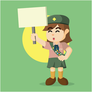 卡通的童子军领队标志童子军日16平面图标童子军和标志取火上露营的