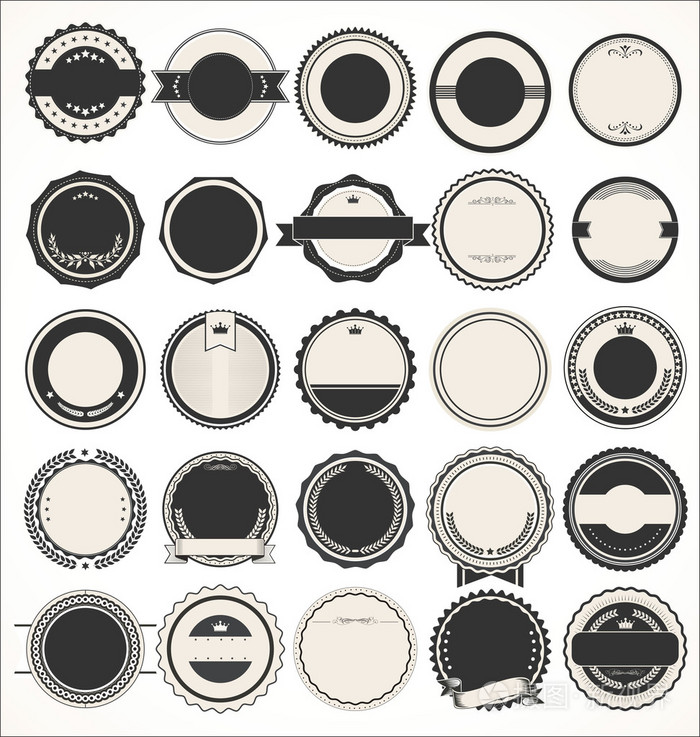 空白的复古复古徽章和标签