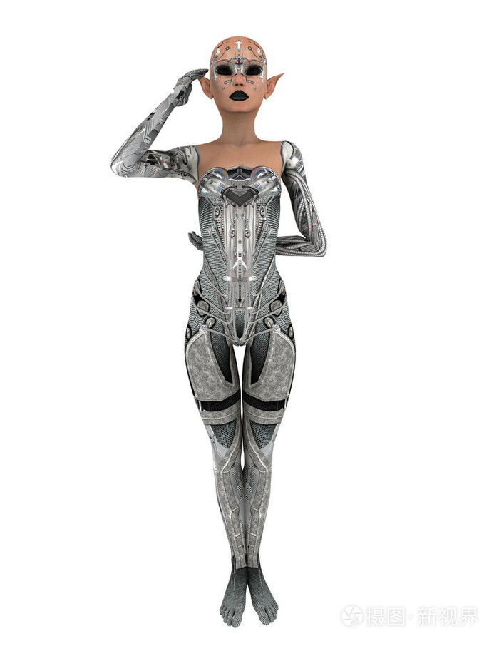 一个女外星人3dcg渲染