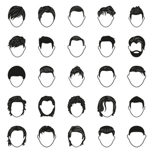 男性发型剪影图片