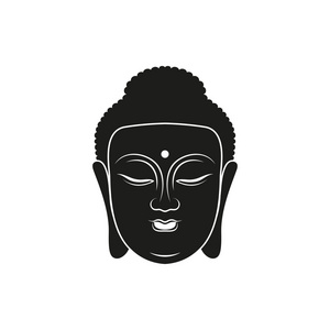 矢量简单黑佛头图标样式照片