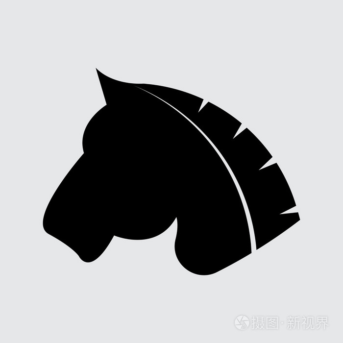 马矢量轮廓简单图标