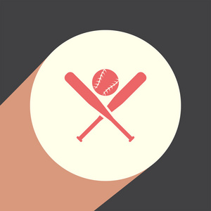 棒球平面图标插画