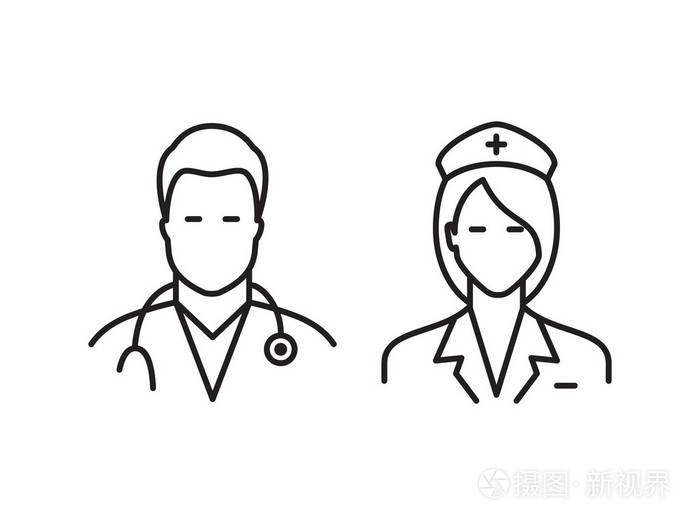 医生和护士的图标插画-正版商用图片1pj7e7-摄图新视界