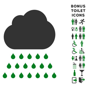 雨云平矢量图标和奖金图片