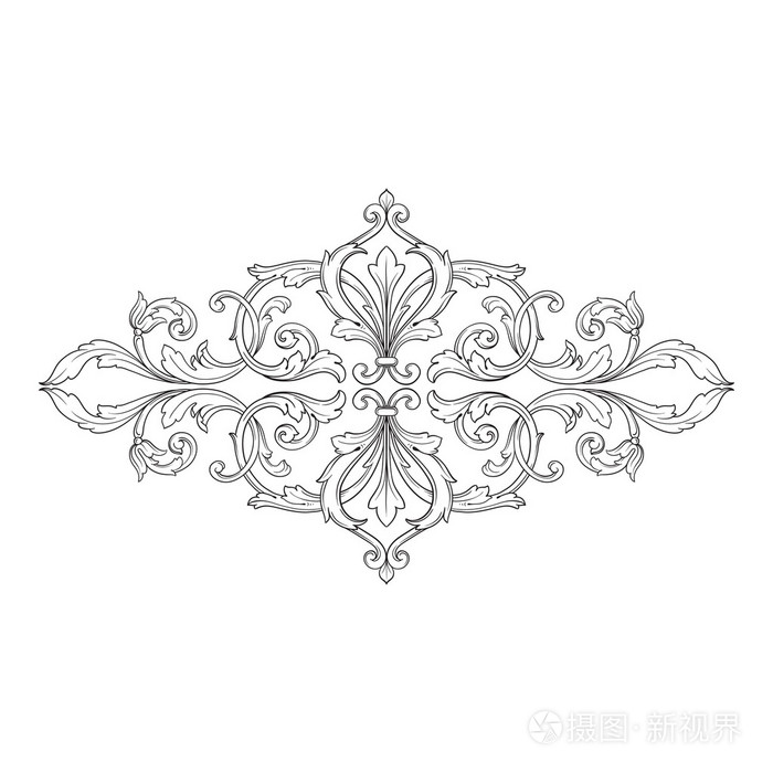 老式巴洛克式框架雕刻卷轴装饰品