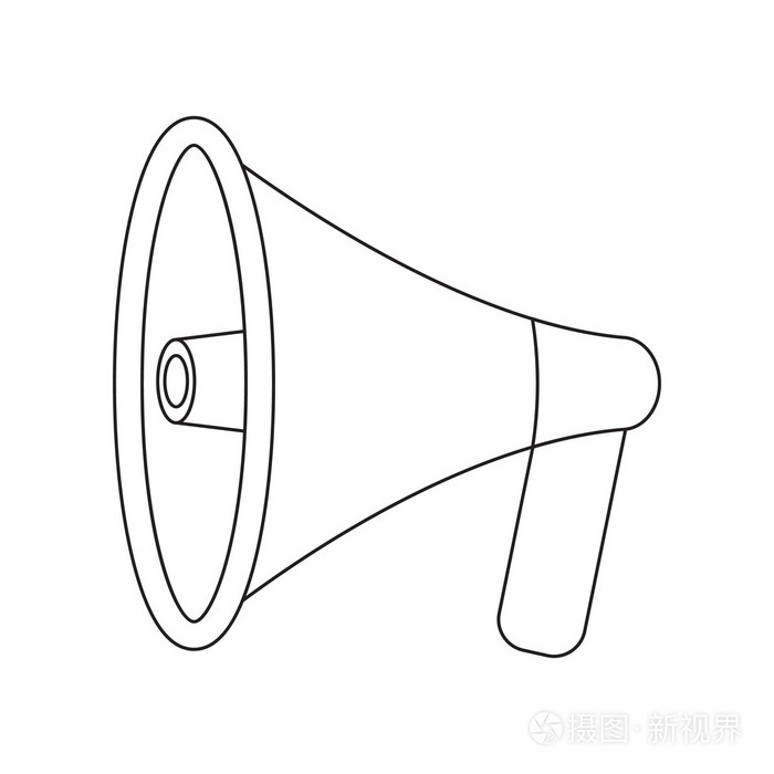 插画 扩音器图标黑色. 单一剪影消防器材图标.eps