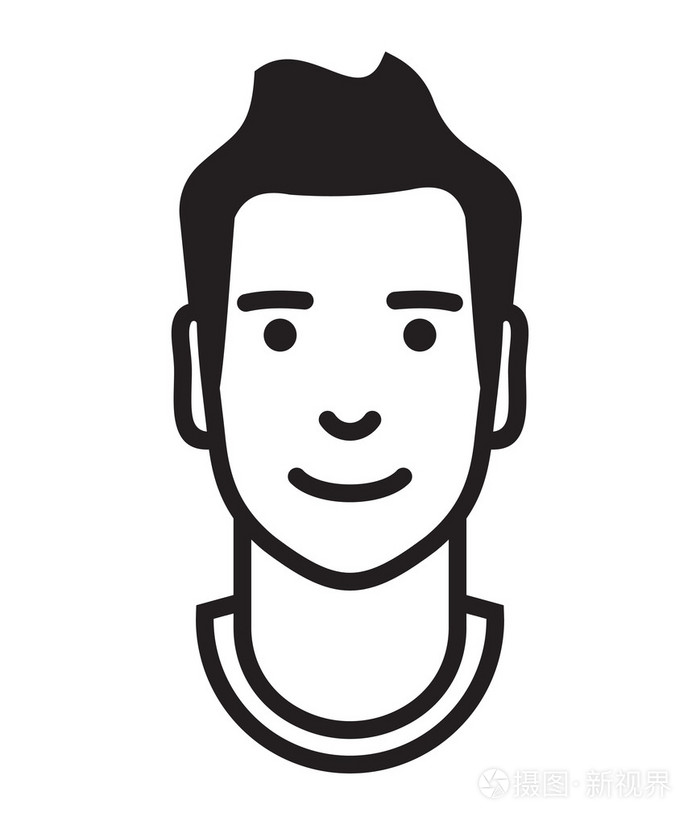 男人头像轮廓矢量图标