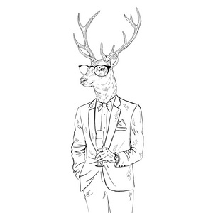 鹿人打扮,穿上燕尾服照片