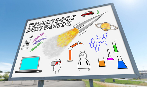 广告牌上科技创新的理念图片