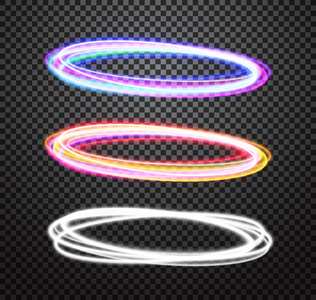 圆的霓虹灯光径矢量特效设置图片