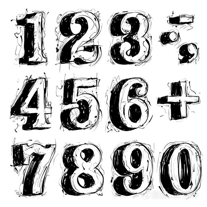 垃圾摇滚涂鸦数字字体