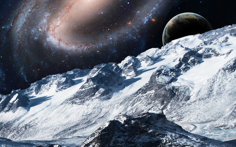 儿童画航员探索红色星球空间图片-儿童画航员探索红色星球空间素材-儿