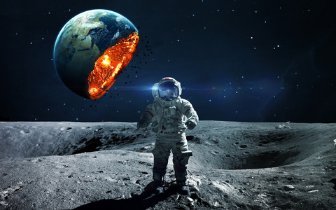 星球爆炸. 美国宇航局提供的元素照片