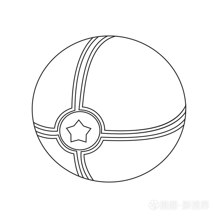 插画 沙滩球线图标.针对 web 和移动设计的插图.eps