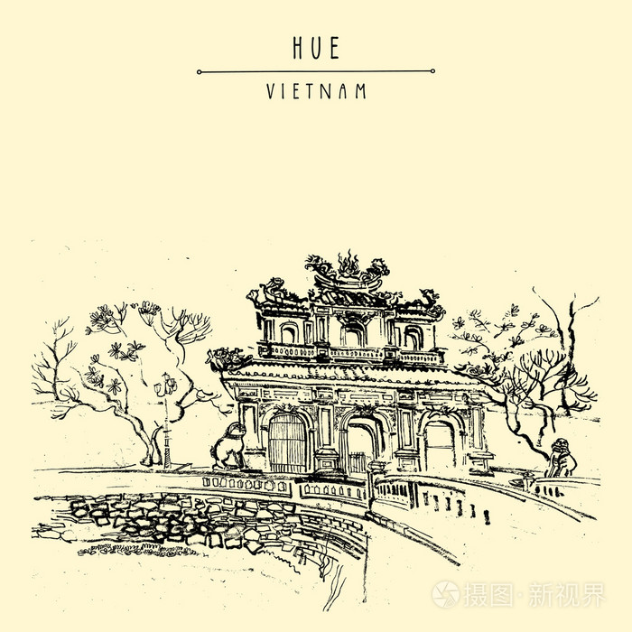 越南. 帝国城门插画-正版商用图片1pkytk-摄图新视界