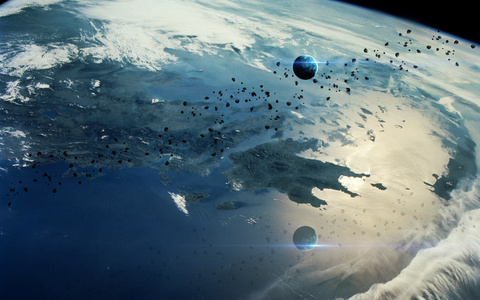 与行星, 恒星和星系中表现的美太空探索外层空间的宇宙场景.