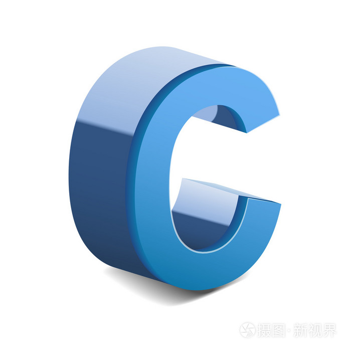 3d 的蓝色字母 C